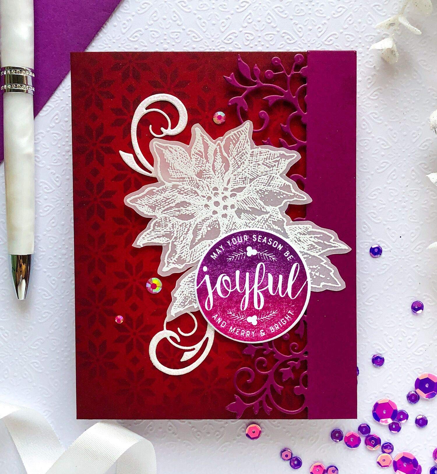 Amazon.co.jp: Hero Arts K6361 木製スタンプ ボールト ポインセチア